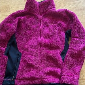 Cozy Fuchsia Teddy Jacket with Navy Accents